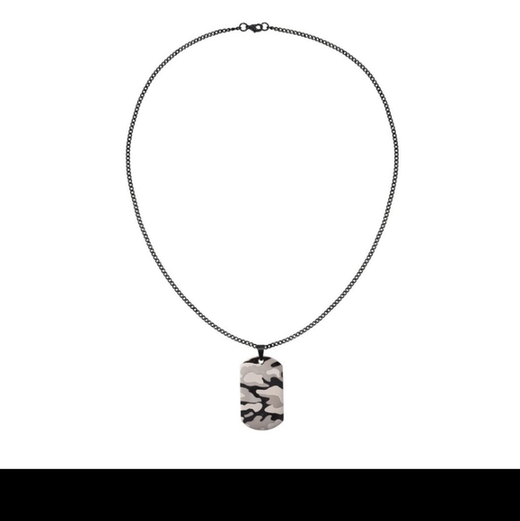 Believe by Brilliance Stainless Steel Men's Camo Dog Tag Necklace - Picture 2 of 5